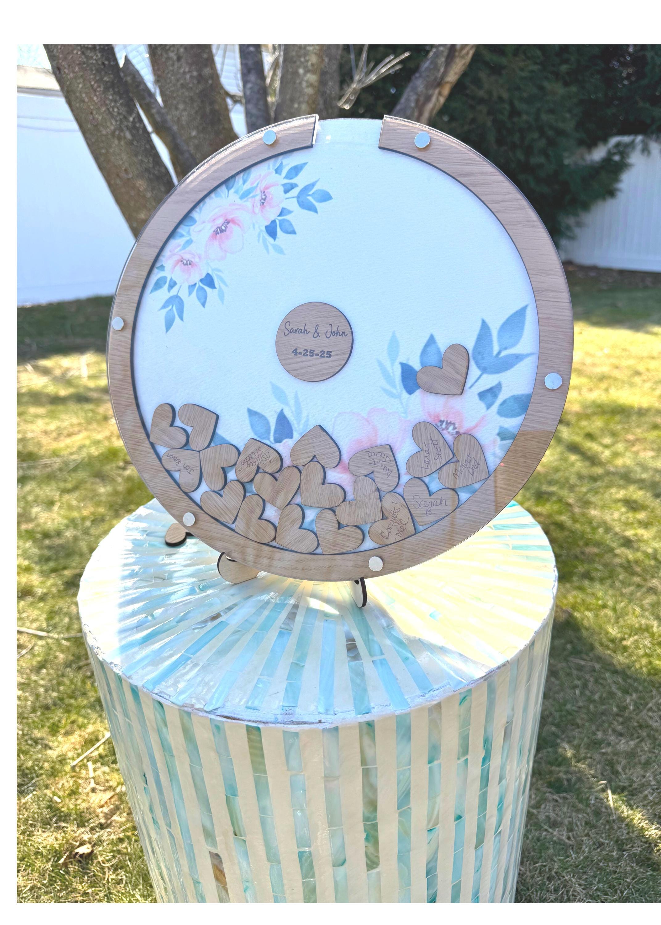 Sunflower Guest Book Alternative Bridal Shower rustic sunflower baby shower decoration personalized wood guest book sign floral theme