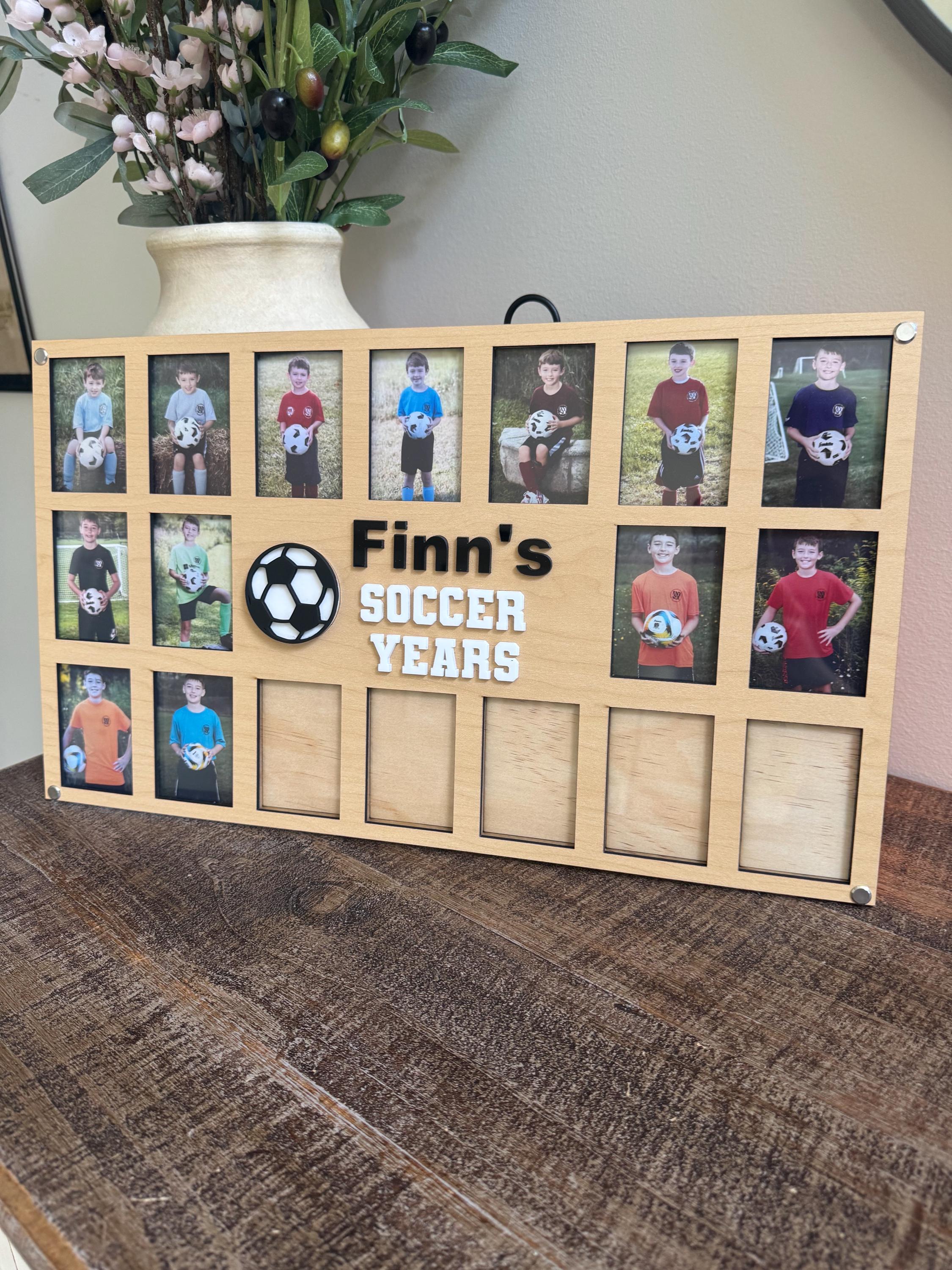 Personalized Soccer Keepsake | Sports Photo Display | Team Picture Collage | Senior Night Gift | Custom Present for Soccer mom