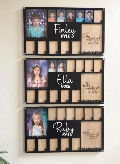 Personalized School Year Photo Frame custom school picture frame grade school picture frame Kindergarten to Graduation Picture Frame custom