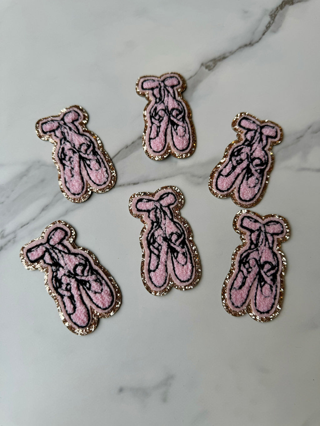 Dance chenille patch iron on ballet shoe chenille patch dance shoe iron on patch ballet applique patch with glitter ballet chenille patch
