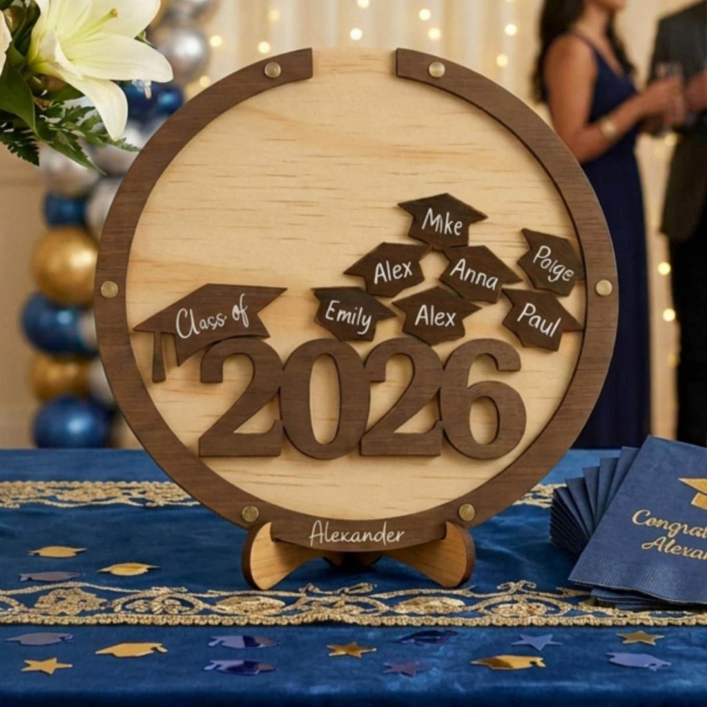 Graduation guest book alternative class of 2026 personalized wood keepsake custom high school graduation party decor wood signature sign