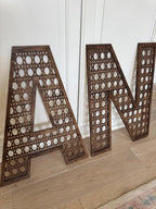 Rattan letter nursery name sign personalized Baby Room Decor custom Kids Wall Art rattan home decor toddler bedroom gender neutral nursery