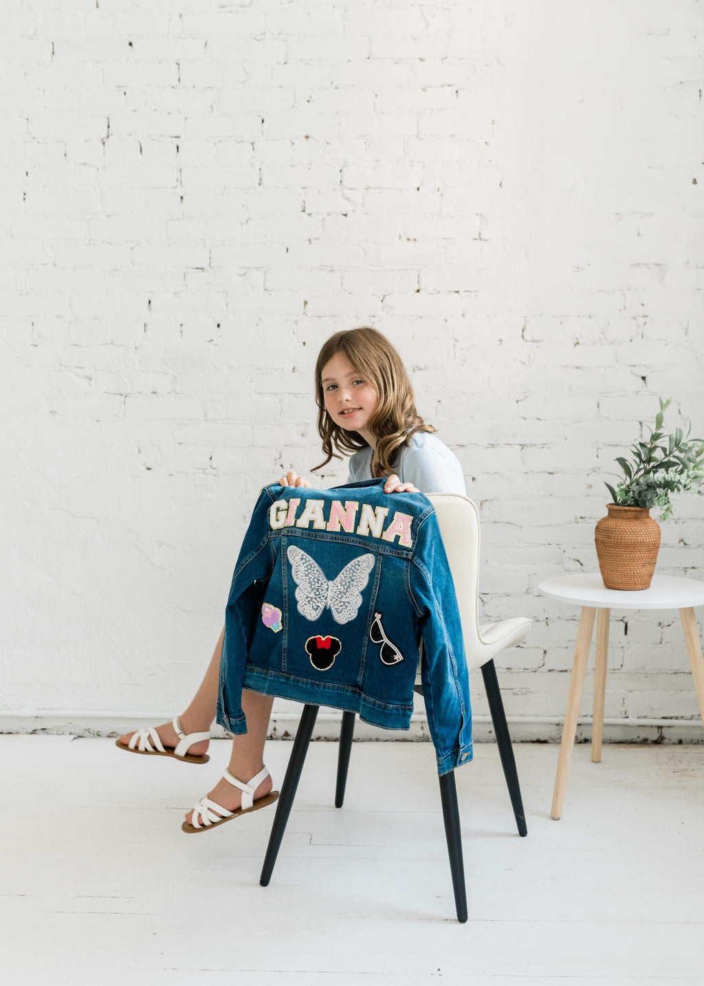 Personalized gift for little girl birthday present Big Sister reveal gift for first birthday personalized denim coat for kid unicorn jacket