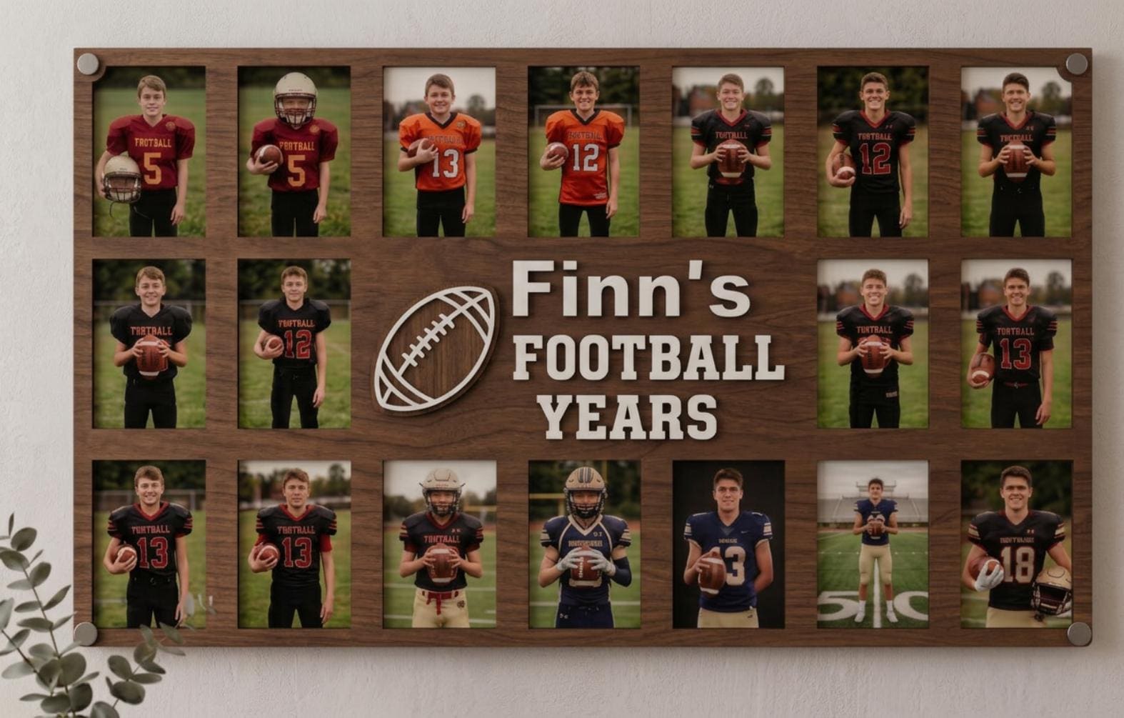 Personalized Football Keepsake Frame | Senior Night Gift | Custom Football Photo Display | Sports Memory Collage | Player Graduation Gift