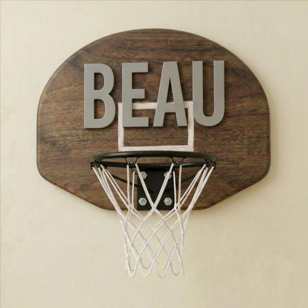 Personalized Basketball Hoop Mini Basketball Over the Door Custom Sport Decor Gift for Teenage Boy sport theme bedroom art toddler wall art