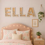 Wildflower letters Personalized Floral Name Sign for Girl Room Nursery decor for toddler bedroom boho chic large flower decoration dorm room
