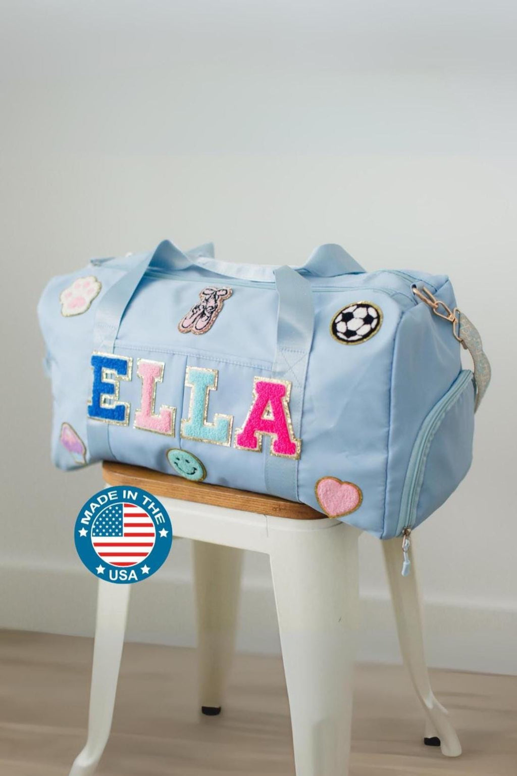 Personalized Duffel Bag with Name – Travel, Dance, Team Duffel for Girls • Cheer & Gymnastics Gift • Sleepover Weekender bag with strap pink
