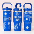 Personalized volleyball tumbler custom water bottle for coach engraved gift for volleyball player team present for athletic teen birthday
