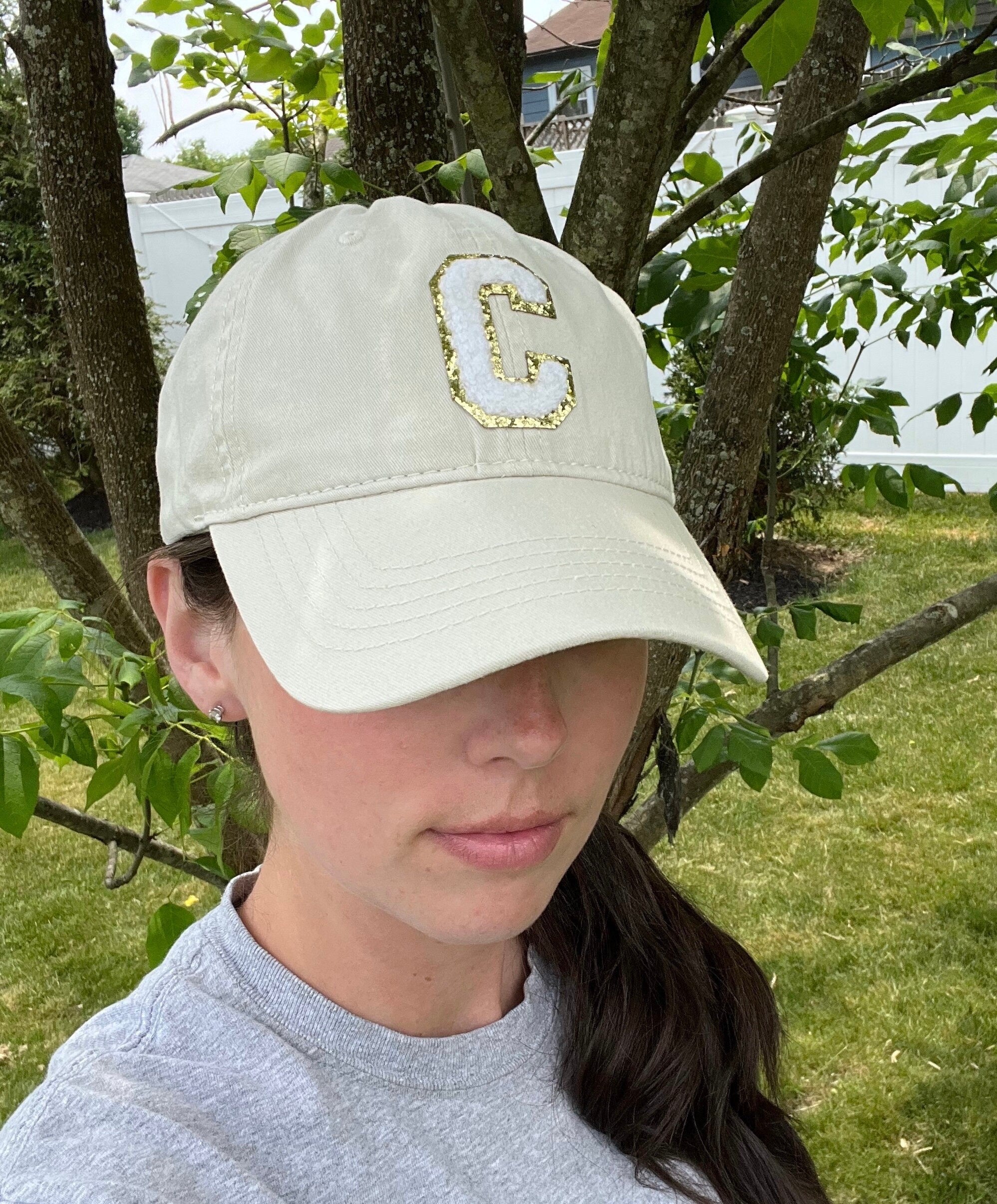 Personalized hat for women chenille patch initial hat custom hat chenille letter gift for her gift for mom stoney custom women baseball hat