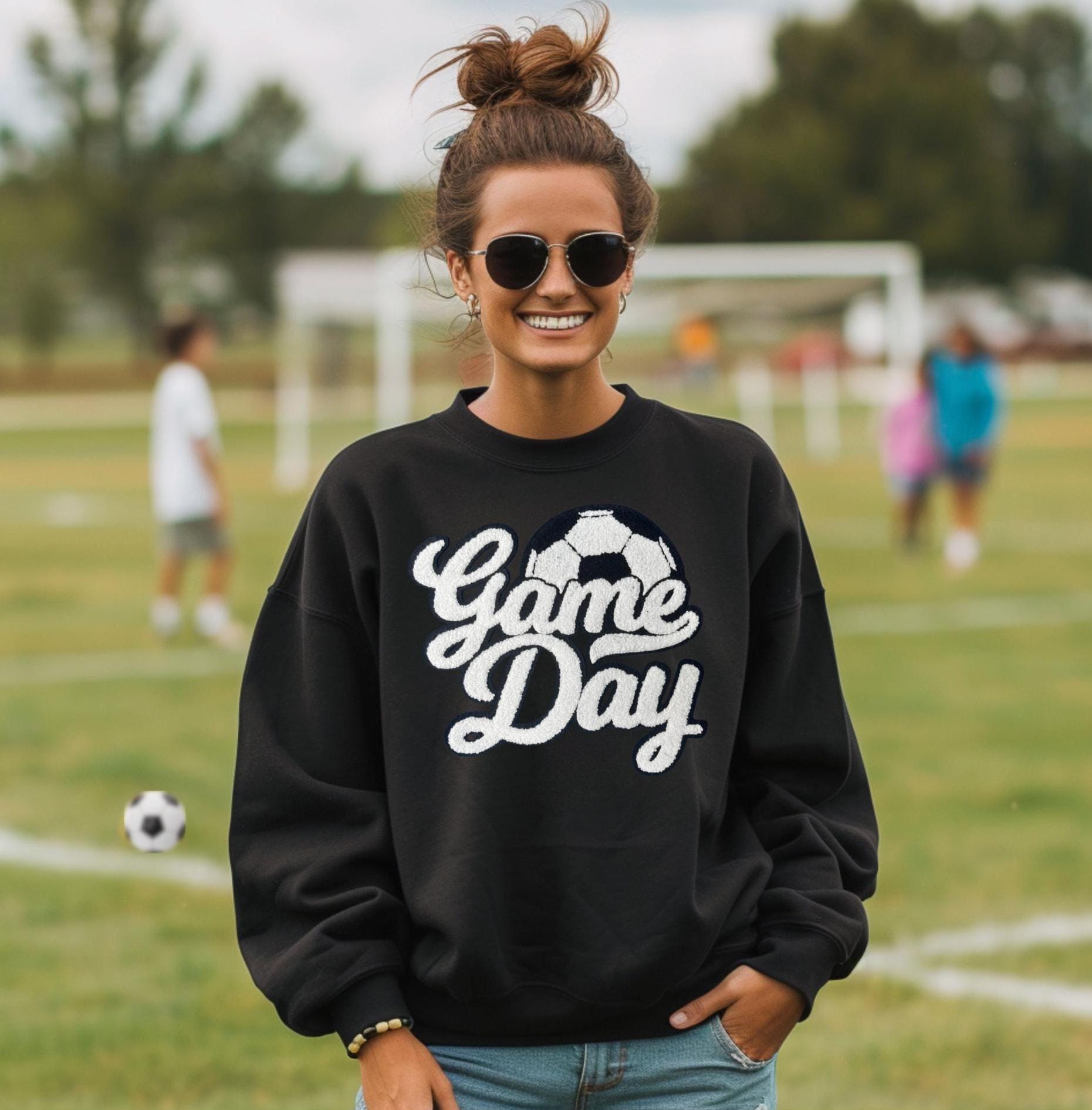 soccer sweatshirt game day soccer tshirt for mom sport apparel for women oversized crewneck for soccer player team gift for soccer mom tee