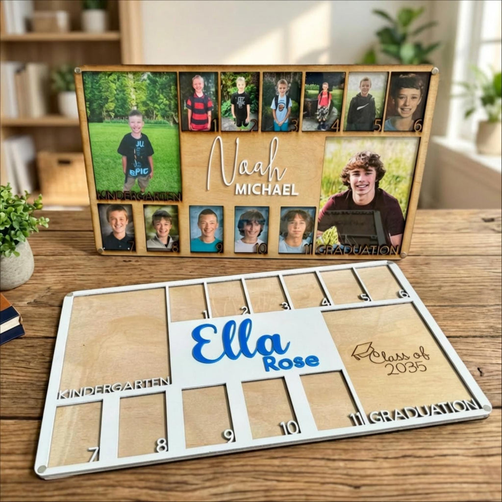 Personalized School Year Photo Frame custom school picture frame grade school picture frame Kindergarten to Graduation Picture Frame custom