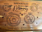 Personalized Breakfast in Bed serving Tray for mothers day gift anniversary present custom birthday gift for her engraved wood home decor