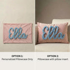 Personalized Name Pillow with Chenille Yarn, Custom Nursery Pillow, girl bedroom Decor, velvet baby gift