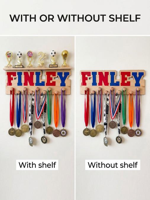 Personalized Medal Hanger | Trophy Display Shelf | Sports Award Holder | Custom Name Sign | Athlete Gift | Soccer Baseball Basketball