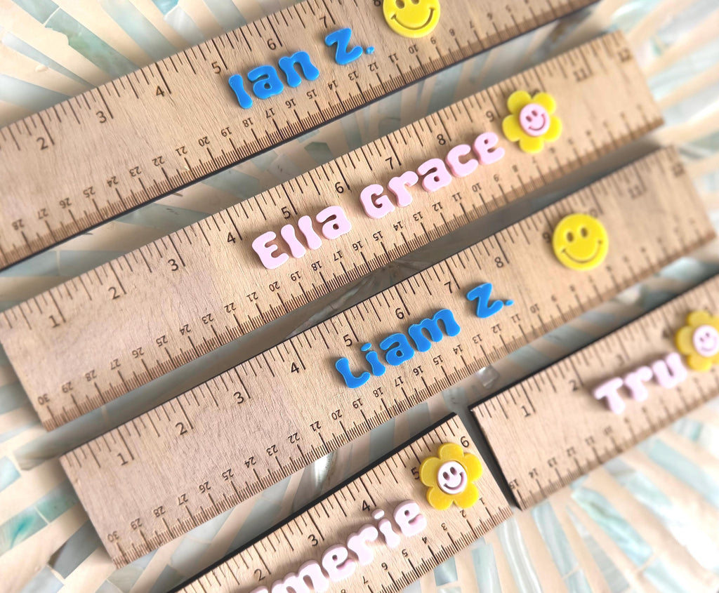 Ruler and pencil set personalized back to school supplies for kid custom stationary set for girls back to school gift for kindergarten