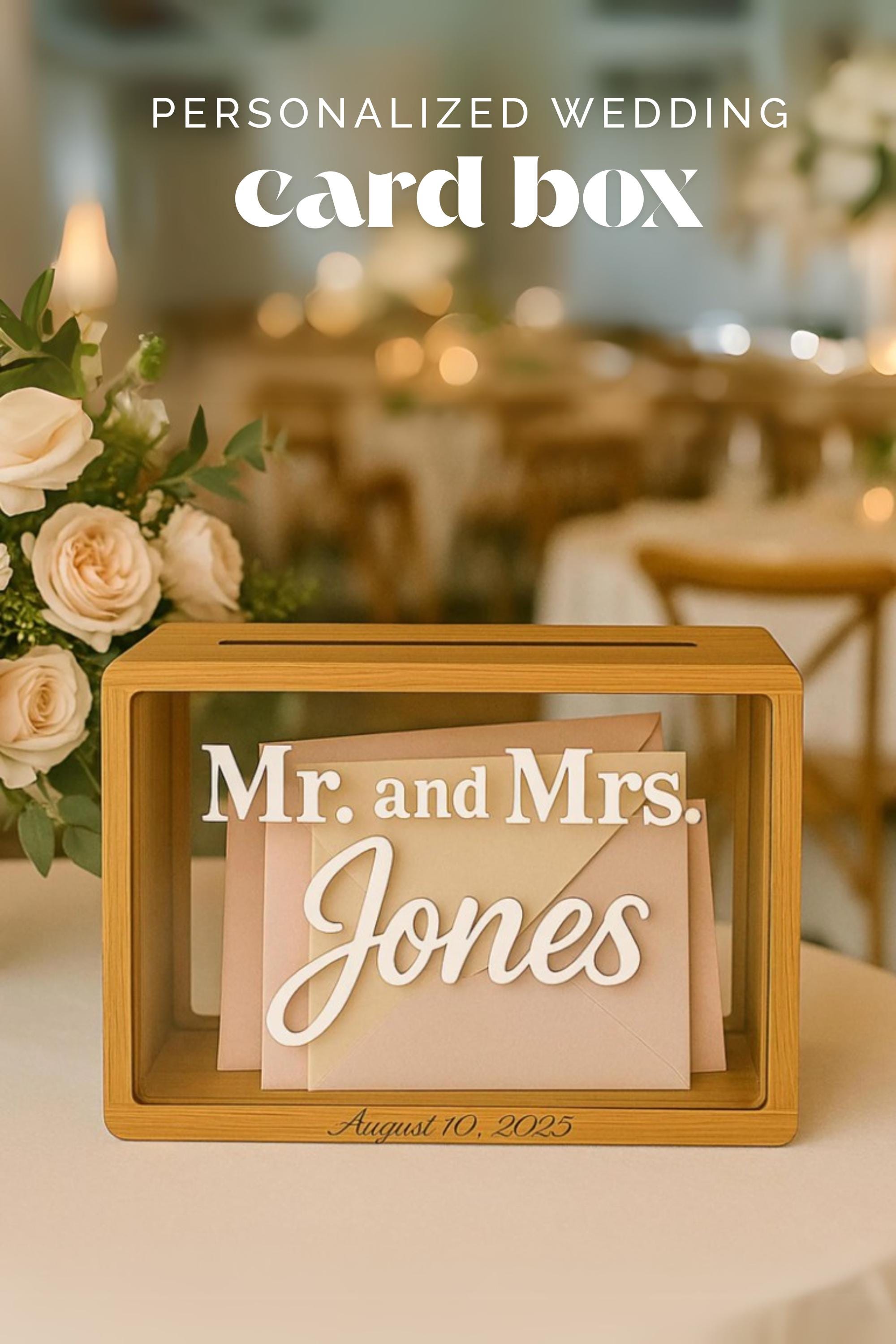 Wedding Card Box personalized reception decor wood money box for wedding card holder custom bridal decorations for wedding venue table decor