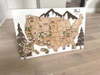 National Park Map Personalized USA Wood Keepsake Custom Travel Map Gift for Adventure Lover present Outdoor Enthusiast gift for hiker