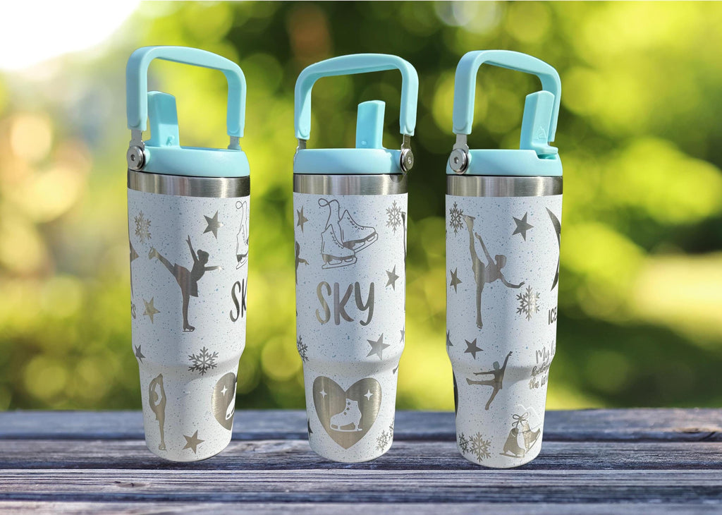 Ice Skating tumbler figure skating water bottle for girl laser engraved tumbler for skating water bottle personalized gift for figure skater