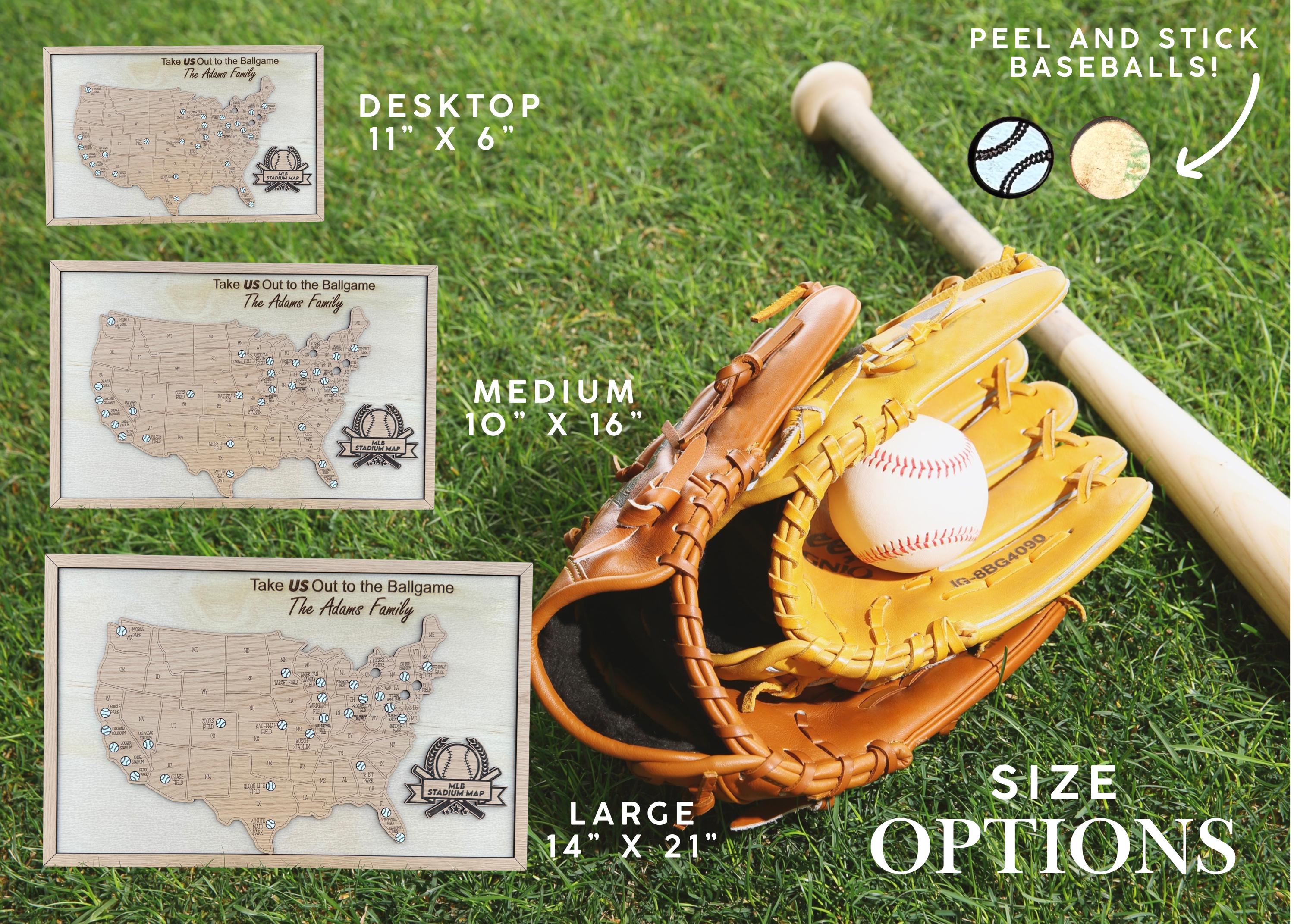 MLB Stadium Map baseball stadium tracker travel map for baseball lover gift for dad birthday presen for him personalized sports memorabilia