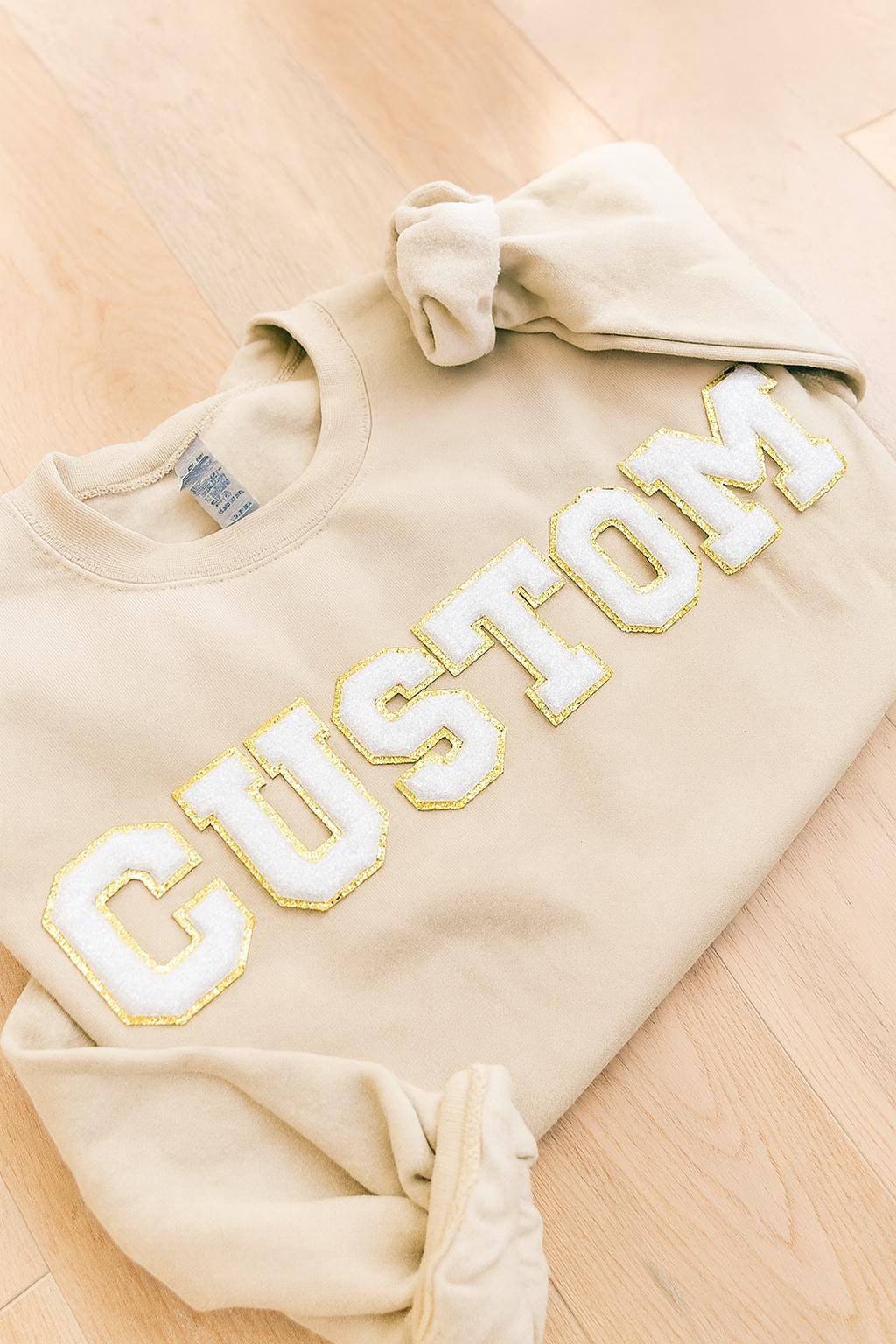 Custom shirt with chenille letter personalized sweatshirt varsity style lettering hoodie sorority tshirt matching group shirt oversized tee