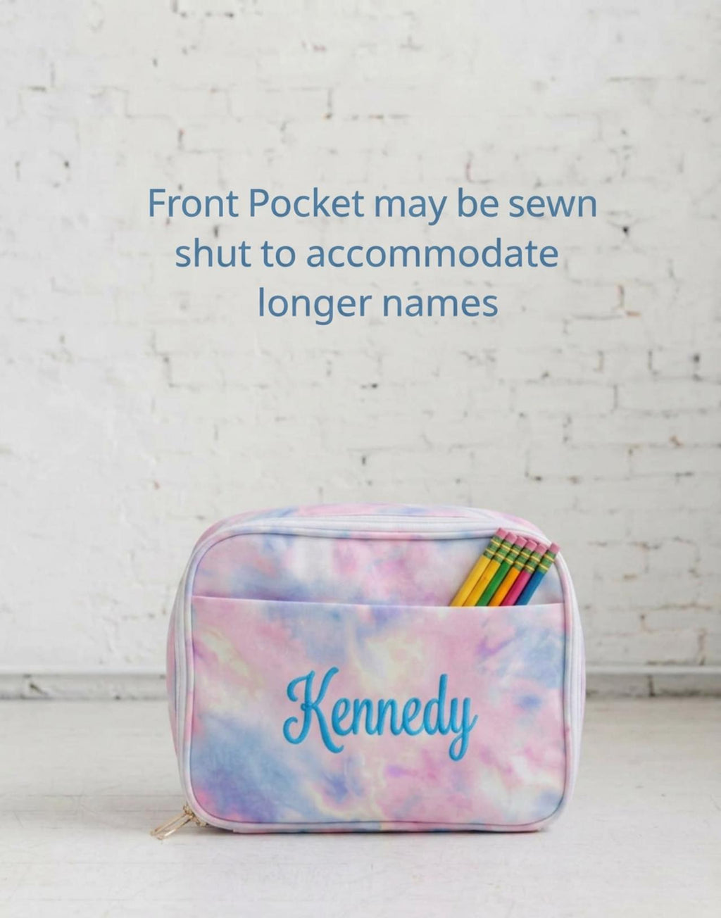 Personalized Embroidered Backpack & Lunch Box Set for Girls, Custom Name Tie Dye School Bag, Back to School Gift