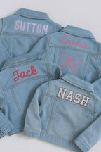 Personalized Kids Jean Jacket – Custom Embroidered Denim Coat with Name or Patch, Toddler & Youth Gift for Boys and Girls