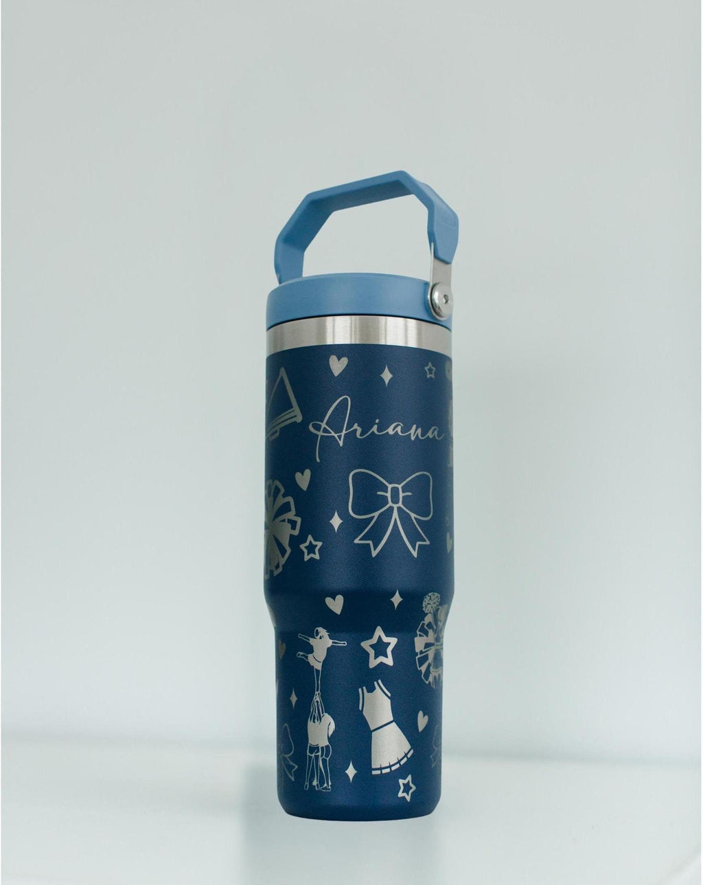 Personalized cheer tumbler for cheerleader water bottle custom water bottle for cheer cheerleader engraved gift for teenager