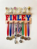Personalized Medal Hanger | Trophy Display Shelf | Sports Award Holder | Custom Name Sign | Athlete Gift | Soccer Baseball Basketball