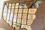 MLB stadium tracker personalized wood photo frame baseball map sport team gift for sports fan present for dad man cave custom decor