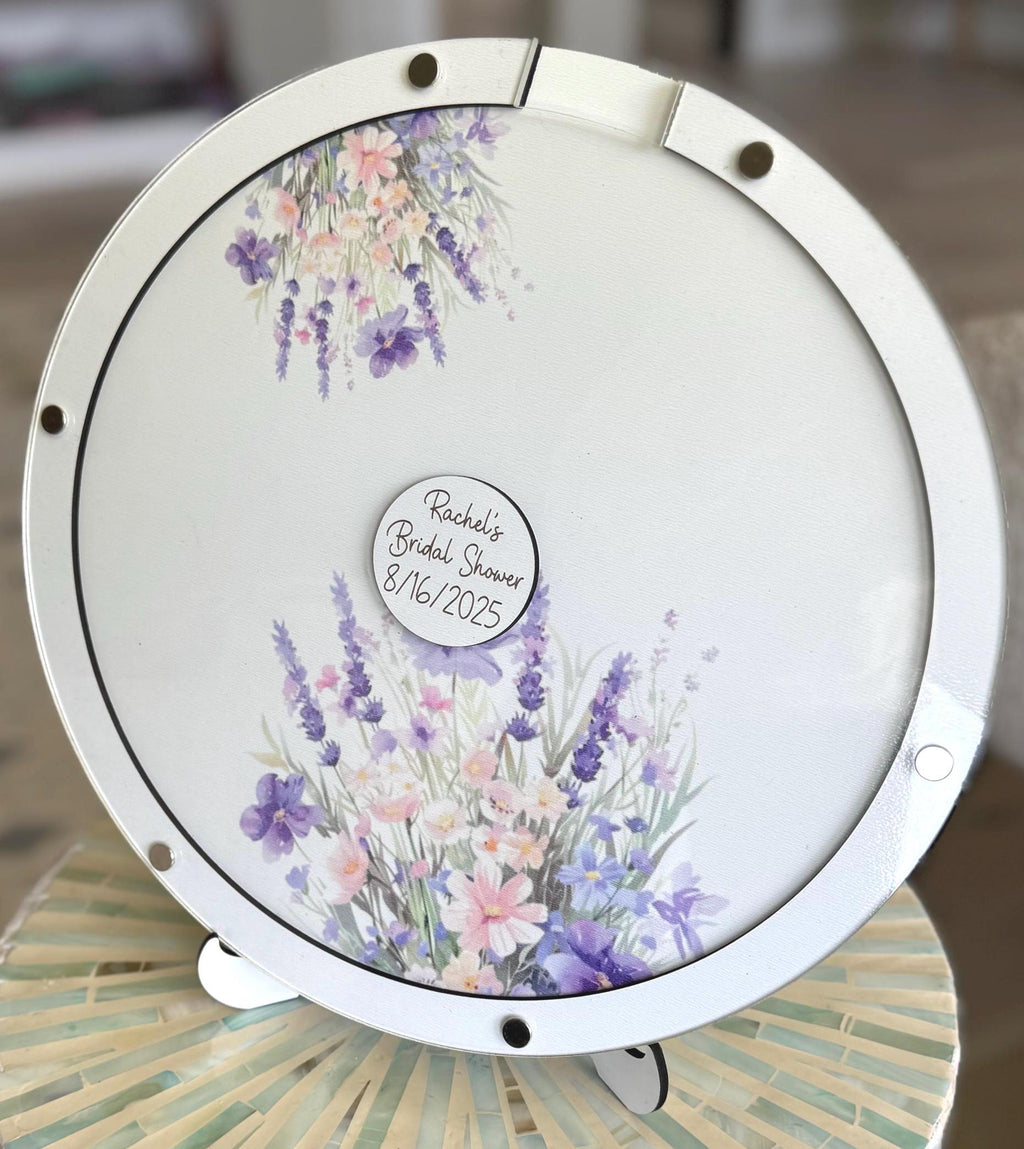 Floral Guest book alternative baby shower boho chic decor bridal shower personalized sign wedding guest signature wood keepsake anniversary