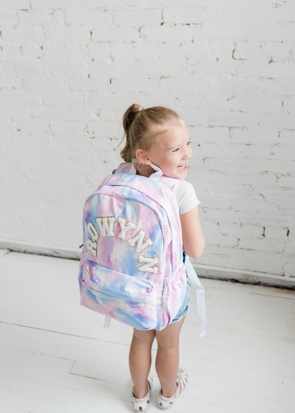 Personalized Girls Backpack and Lunchbox Set Custom Back to School Gift with Pencil Case for Kids birthday gift for little girl tie dye