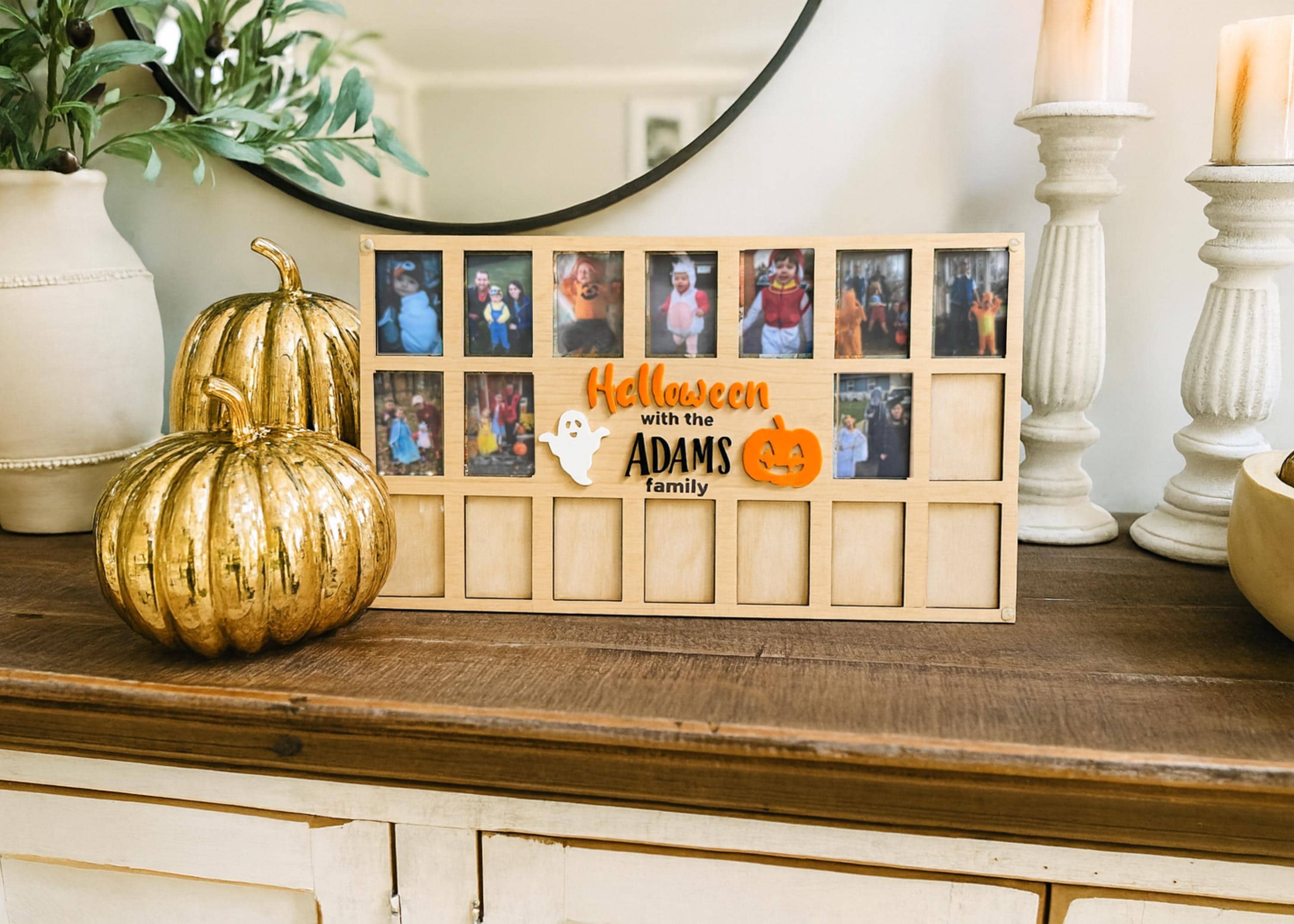 Halloween frame personalized trick or treat Photo display for fall Picture Frame custom autumn home Decor Holiday Memory Keepsake