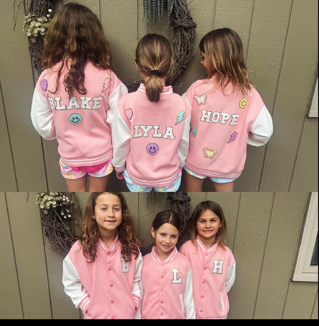 Kids Jacket Personalized bomber coat Custom Name Letterman jacket for Boy fall jacket for girl birthday present for toddler name jacket