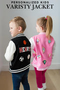 Kids Jacket Personalized bomber coat Custom Name Letterman jacket for Boy fall jacket for girl birthday present for toddler name jacket