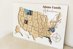 Photo travel map personalized usa trip picture keepsake 50 States Picture Display wood Memory Map custom family keepsake gift for travelers