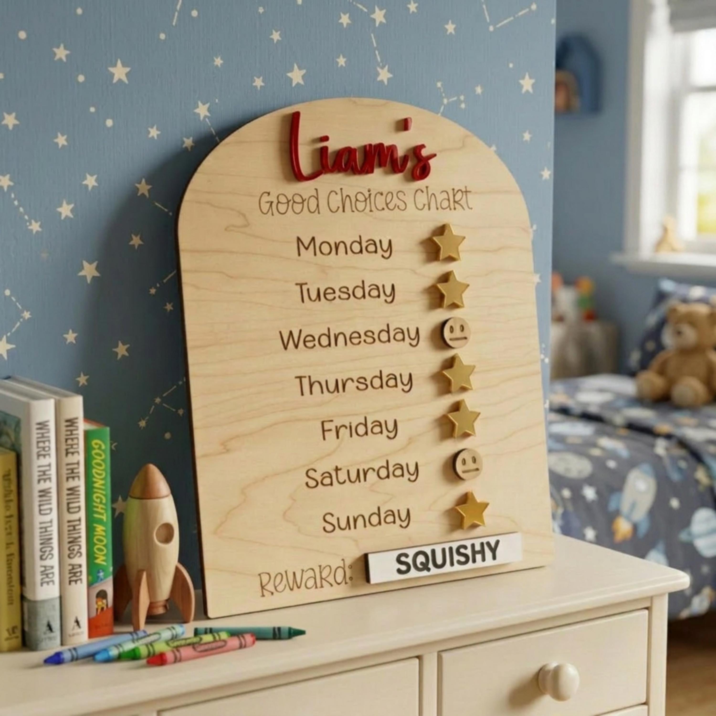 Personalized Kids Behavior Chart | ADHD Routine Tracker for Kids | Weekly Reward System | Chore Marker| Custom gift toddler