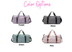 personalized gift duffle bag with name personalized birthday gift for her wedding gift for bridal party gift handmade mom gift checkered