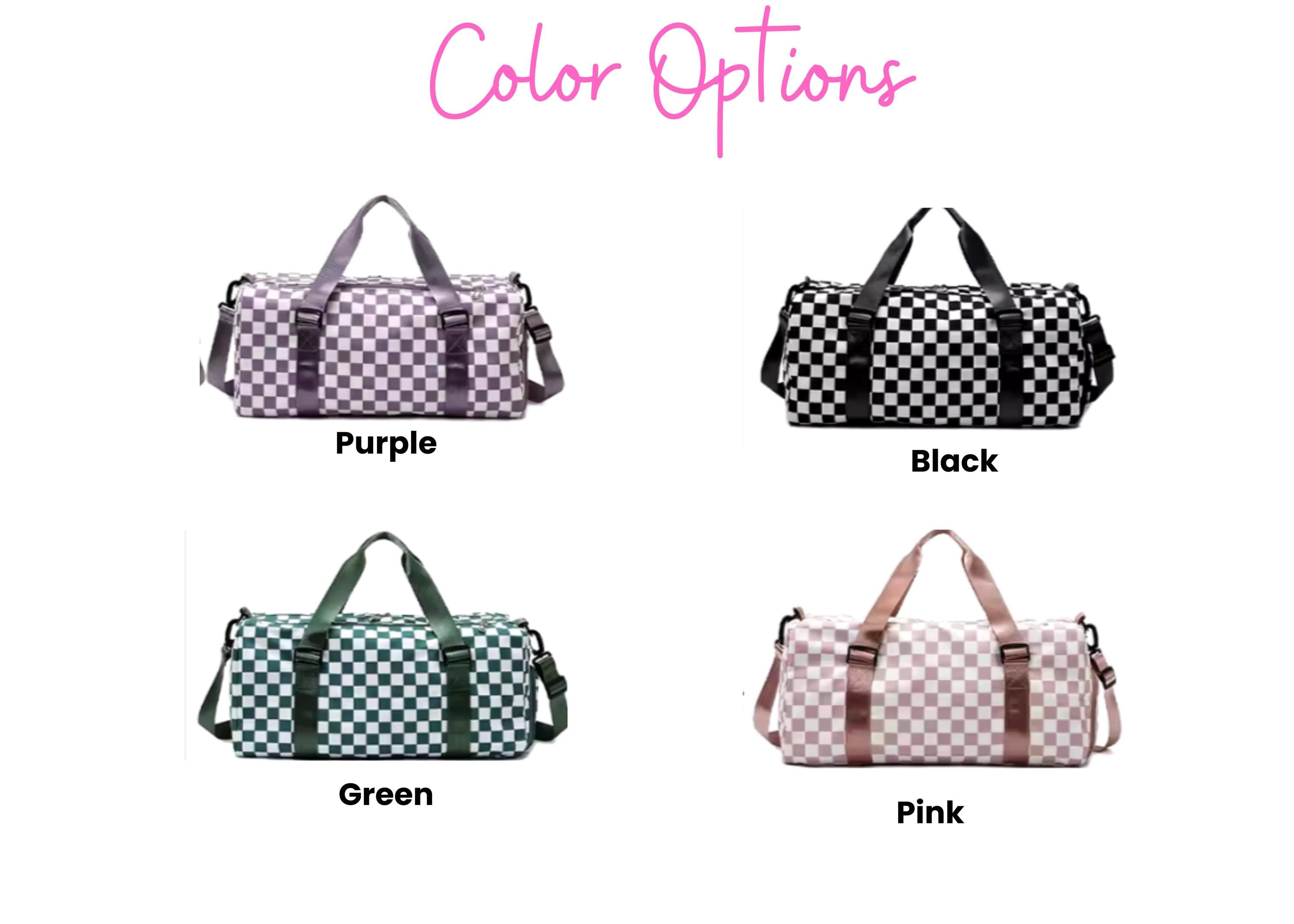 personalized gift duffle bag with name personalized birthday gift for her wedding gift for bridal party gift handmade mom gift checkered