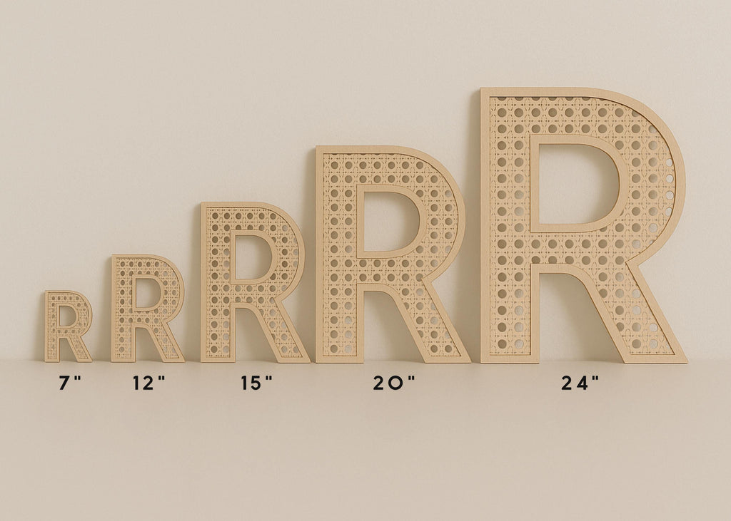Rattan letter nursery name sign personalized Baby Room Decor custom Kids Wall Art rattan home decor toddler bedroom gender neutral nursery