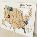 RV travel map, personalized camper decor, custom family road trip gift, motorhome travel tracker