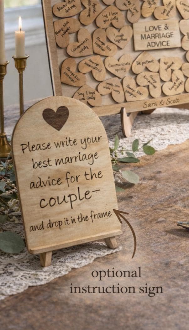 Bridal Shower Decor, Wedding Guest Book Alternative, Love & Marriage Advice Sign, Wedding Shower keepsake