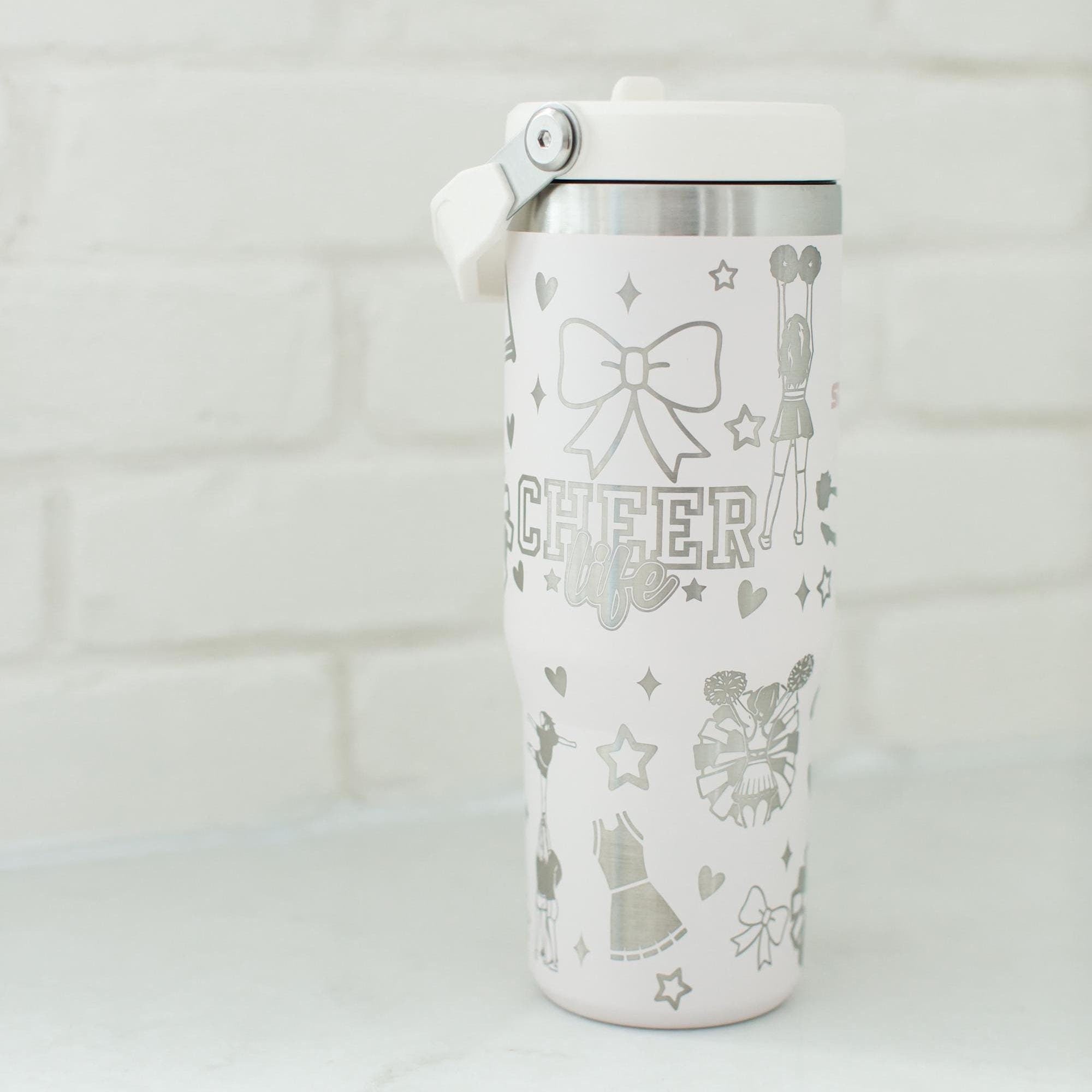 Personalized cheer tumbler for cheerleader water bottle custom water bottle for cheer cheerleader engraved gift for teenager