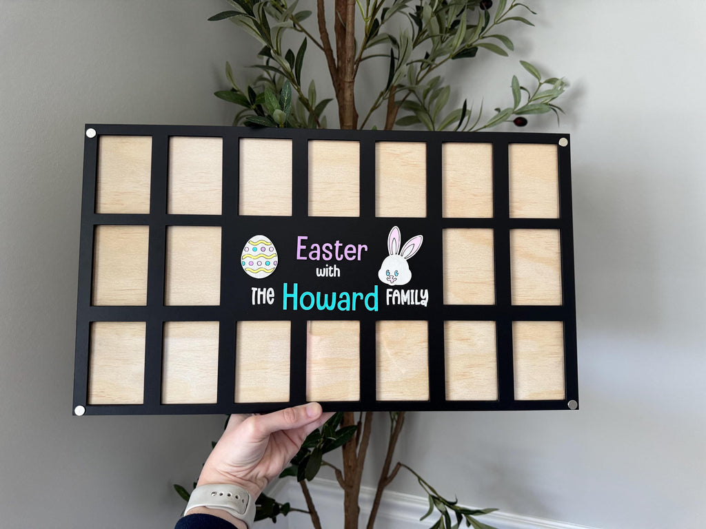 Easter frame Annual Easter bunny photo display Personalized Spring Decor Holiday Memory Keepsake Frame Pastel Bunny decor custom family name
