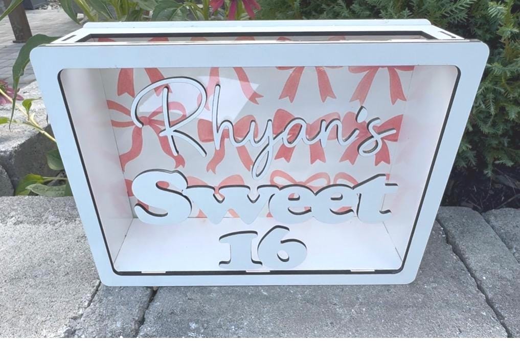 Sweet 16 Birthday Card Box for Party Table Personalized decor for Teen Girl Birthday Decorations Elegant Sweet Sixteen Card Holder 16th Bday