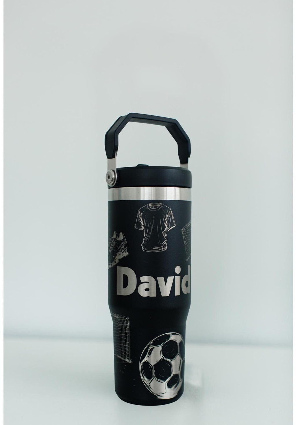 Personalized soccer water bottle for kids soccer tumbler laser engraved soccer water bottle for soccer custom soccer water bottle 30 oz