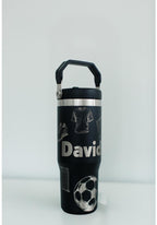 Personalized soccer water bottle for kids soccer tumbler laser engraved soccer water bottle for soccer custom soccer water bottle 30 oz