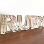 Rattan letter nursery name sign personalized Baby Room Decor custom Kids Wall Art rattan home decor toddler bedroom gender neutral nursery