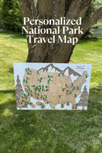 National Park Map Personalized USA Wood Keepsake Custom Travel Map Gift for Adventure Lover present Outdoor Enthusiast gift for hiker