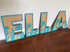 Wildflower letters Personalized Floral Name Sign for Girl Room Nursery decor for toddler bedroom boho chic large flower decoration dorm room