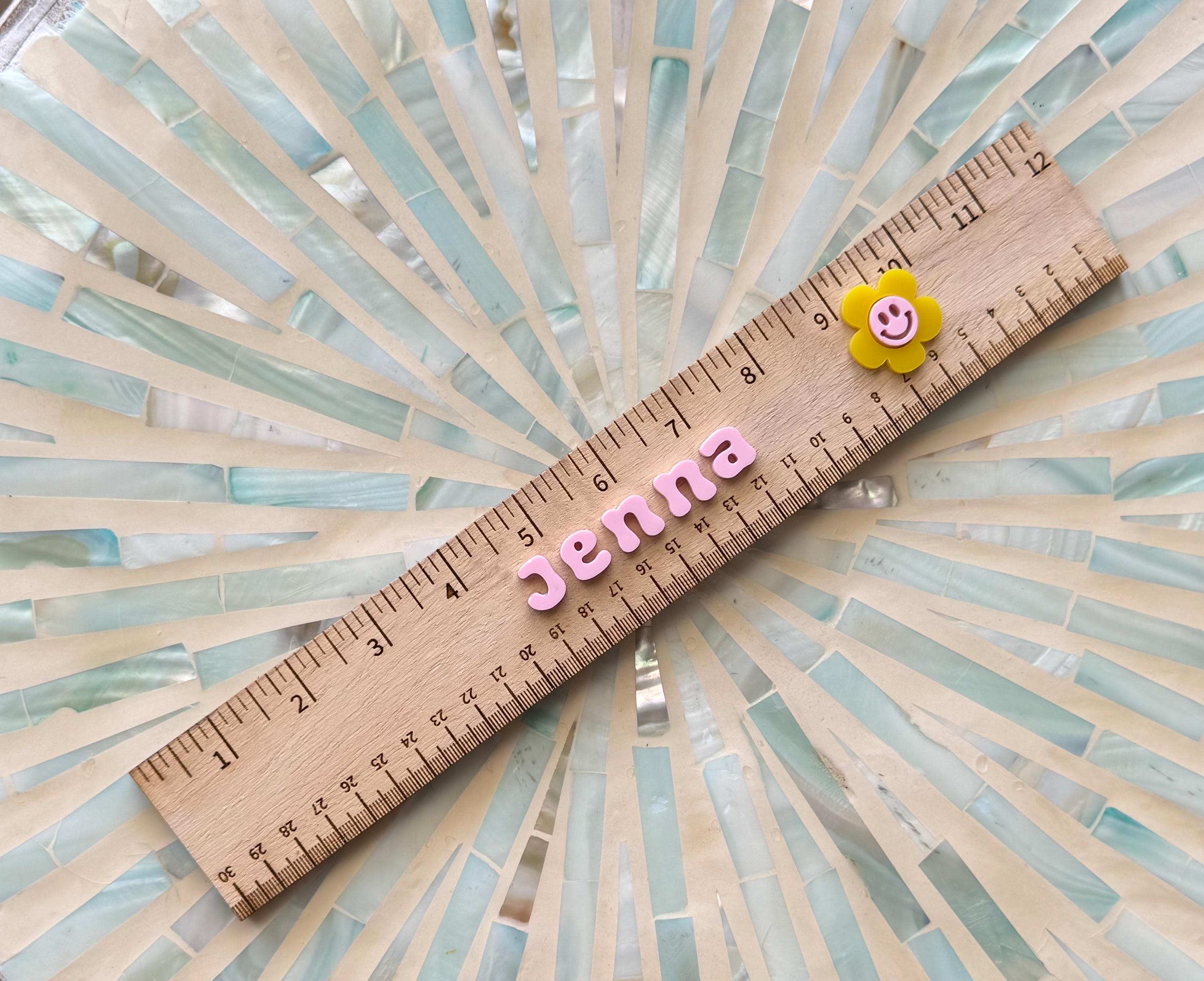 Ruler and pencil set personalized back to school supplies for kid custom stationary set for girls back to school gift for kindergarten